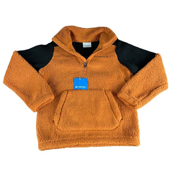 Columbia Rugged Ridge III Copper Sherpa Half Zip Fleece Pullover Youth Sz S - L - Picture 2 of 3
